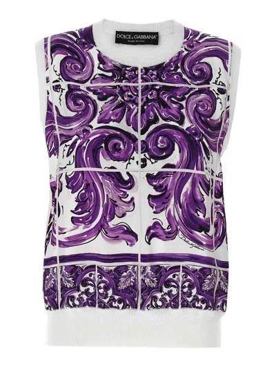 Dolce & Gabbana Printed Vest In Purple