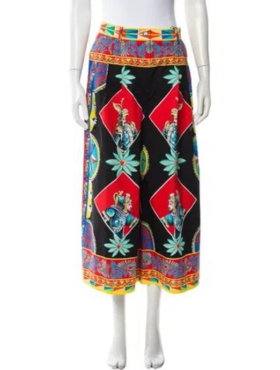 Pre-owned Dolce & Gabbana Printed Wide Leg Pants W/ Tags In Red