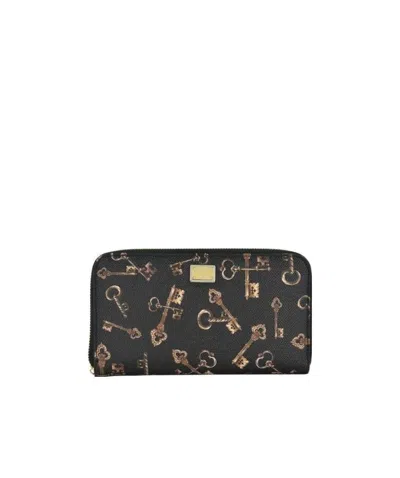 Dolce & Gabbana Printed Zipper Purse In Black