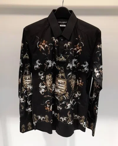 Dolce & Gabbana Printing Long-sleeved Shirt In Black