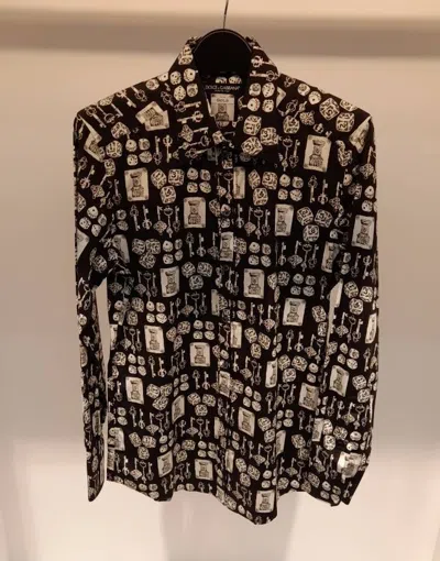 Dolce & Gabbana Printing Long-sleeved Shirt In Black