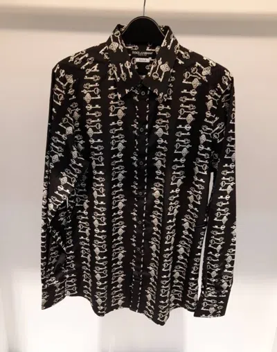 Dolce & Gabbana Printing Long-sleeved Shirt In Black
