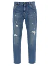 Dolce & Gabbana Distressed Finish Five-pocket Denim Jeans In Blue