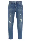 Dolce & Gabbana Distressed Finish Five-pocket Denim Jeans In Multi