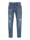 Dolce & Gabbana Distressed Finish Five-pocket Denim Jeans In Multi