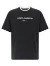 Dolce & Gabbana Logo-embroidered Layering Cotton T-shirt In Black