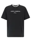 Dolce & Gabbana Logo-embroidered Layering Cotton T-shirt In Black
