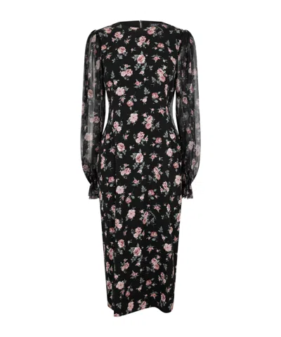 Dolce & Gabbana Puff Sleeve Maxi Dress In Black