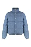 Dolce & Gabbana Puffer Jacket In Denim In Blue