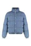 Dolce & Gabbana Puffer Jacket In Denim In Blue