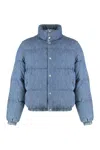 Dolce & Gabbana Puffer Jacket In Denim In Blue