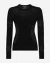 Dolce & Gabbana Sweater With Lace Inlay In Black