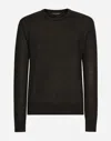 Dolce & Gabbana Long-sleeved Overdyed Jersey T-shirt In Grey