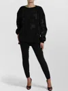 Dolce & Gabbana Pullover Floral Logo Applique Sweater In Black