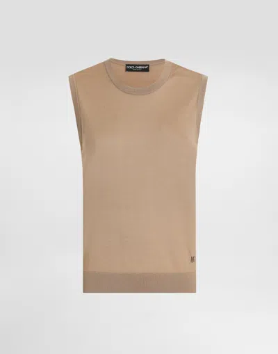Dolce & Gabbana Pullover In Cashmere In Sand