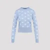 Dolce & Gabbana Light Blue Wool And Silk Jacquard Sweater In Celeste Chiaro