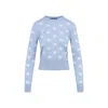 Dolce & Gabbana Light Blue Wool And Silk Jacquard Sweater In Blue