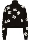 Dolce & Gabbana Intarsia-knit Logo Virgin Wool Jumper In Black