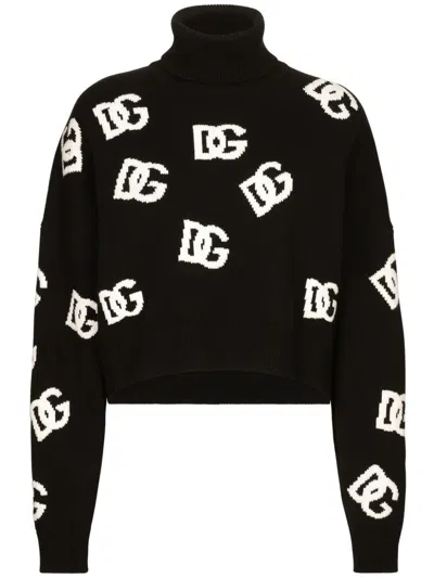 DOLCE & GABBANA DG-INTARSIA WOOL SWEATER