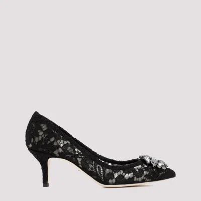Dolce & Gabbana Pump In Taormina Lace With Crystals In Black