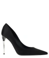 Dolce & Gabbana Silk Satin Pointed Toe Pumps With Transparent Stiletto Heel