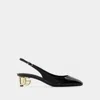 Dolce & Gabbana Black Décolleté With Dg Logo On The Heel In Black