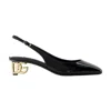 Dolce & Gabbana Black Vitello Shoes Sandals In Black