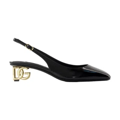 Dolce & Gabbana Black Vitello Shoes Sandals