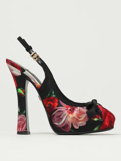 Dolce & Gabbana Slingback  In Raso Con Stampa Floreale