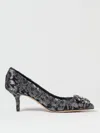 Dolce & Gabbana Bellucci 60 Lurex Lace Pumps With Brooch Detail In 灰色