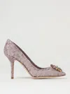 Dolce & Gabbana Pink Slip-on Lace Pumps