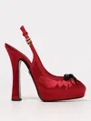 Dolce & Gabbana Satin Pumps With Platform Sole And Bow Detail In Red