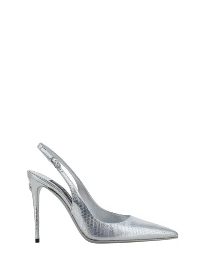 Dolce & Gabbana Dolce  Gabbana Pointed Toe Pumps In Silver