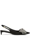 Dolce & Gabbana Satin Sling-back With Rhinestone Embroidery