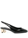 Dolce & Gabbana Black Décolleté With Dg Logo On The Heel In Black