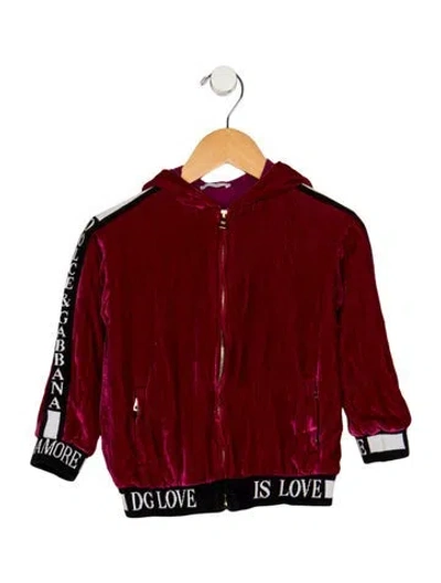 Pre-owned Dolce & Gabbana Babies' Purple And Multicolor Patterned Casual Jacket With Zip Closure