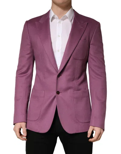 Pre-owned Dolce & Gabbana Purple Cashmere Slim Fit Coat Jacket Men's Blazer ()