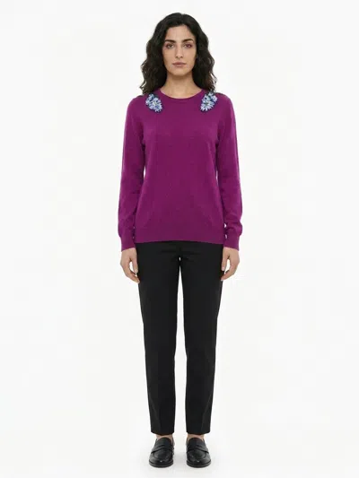 Dolce & Gabbana Cashmere-polyamide Blend Sweater In Purple