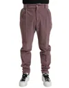 DOLCE & GABBANA PURPLE CORDUROY COTTON STRETCH SKINNY PANTS