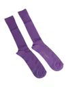 Dolce & Gabbana Purple Cotton Logo Over The Calf Socks In Purple