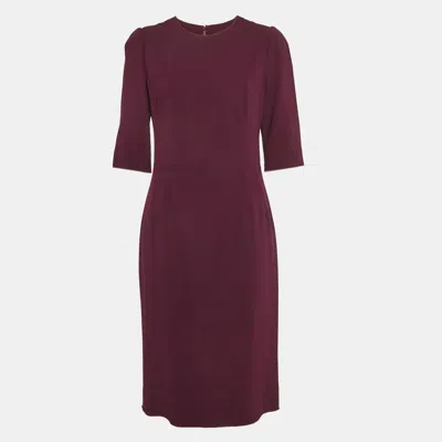 Pre-owned Dolce & Gabbana Purple Crepe Midi Dress L