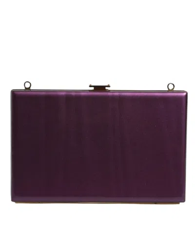Pre-owned Dolce & Gabbana Purple Leather Clutch Evening Crossbody Women's Bag ()