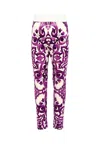Dolce & Gabbana Majolica-print Interlock Leggings In Purple