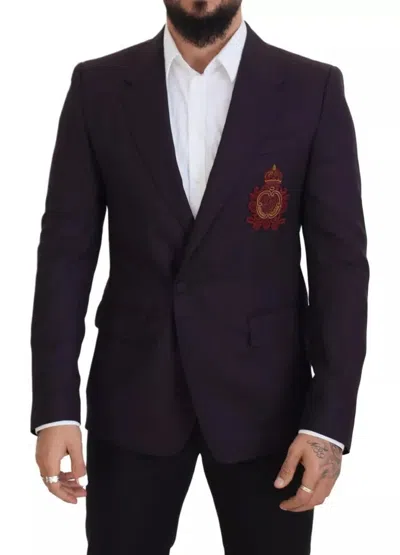 Pre-owned Dolce & Gabbana Purple Logo Single Breasted Wool Men's Blazer ()