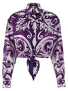 Dolce & Gabbana Purple Maiolica Print Shirt In Purple