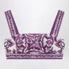 Dolce & Gabbana Women Maiolica Print Poplin Bralette Top In Purple