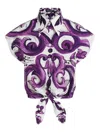 Dolce & Gabbana Purple Majolica Print Poplin Shirt Dolce E Gabbana In Purple