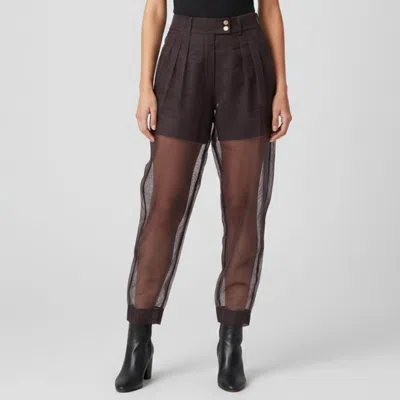 Pre-owned Dolce & Gabbana Purple Mesh Pleated Sheer Trousers S
