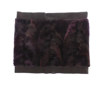 Dolce & Gabbana Purple Mink Fur Scarf Foulard Neck Women's Wrap