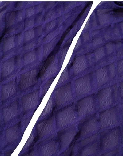 Dolce & Gabbana Purple Nylon Fishnet Pantyhose Stockings Socks